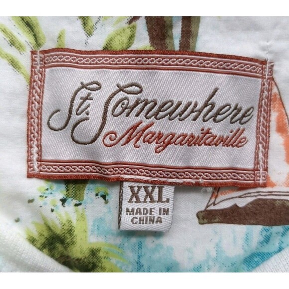 Margaritaville Polo Shirt Men's XXL White Short Sleeve - Picture 6 of 9